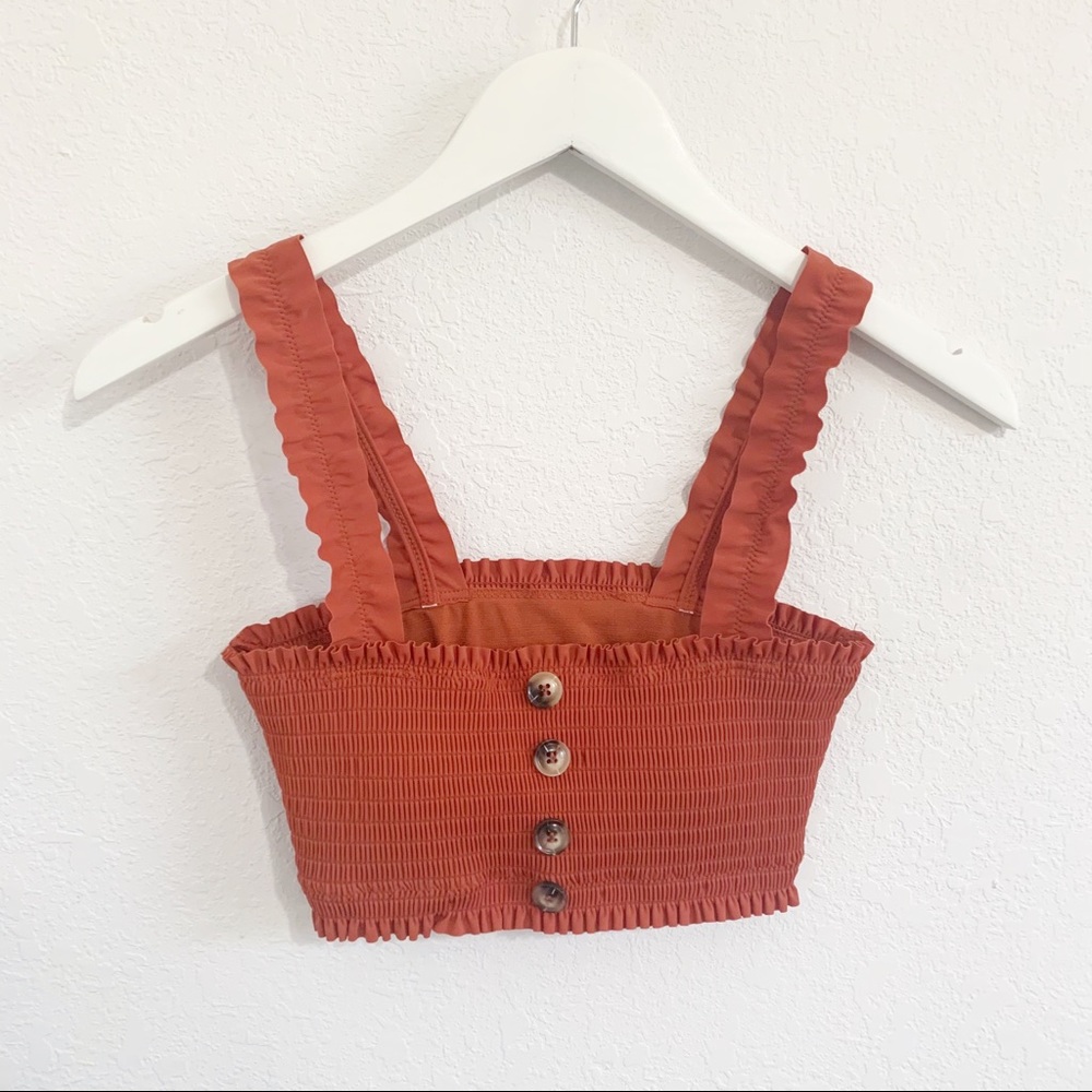 Cabana del Sol Smocked Ruffle Bikini Set S